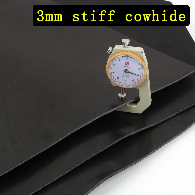 

3mm thick black vegetable tanned leather, yellow cattle leather, industrial gasket, handmade DIY belt, genuine leather, carved a 10x10cm чорний