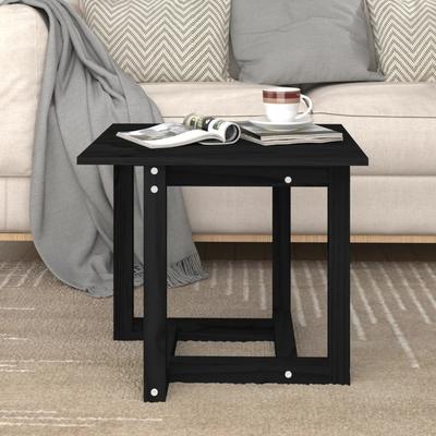 Vidaxl Coffee Table, Black, 50X50X45 Cm, Solid Pine Wood