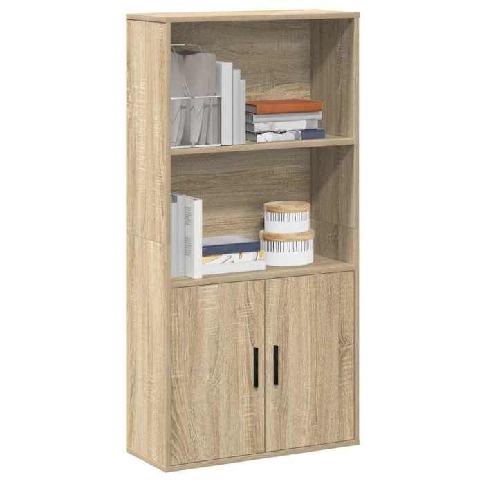 VidaXL Bookcase Sonoma Oak 60x24x120 Cm Engineered Wood, Bookshelf, Storage Rack, Book Support, 860420