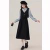Plus Size Spring Polo Short-Sleeve Cinched Waist Two-Piece Dress Skirt for Women