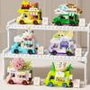 Latest Diy Coffee Car Buns Food Truck Ice Cream Store Flower Street View Construction Blocks Kit Blocks Model Plaything