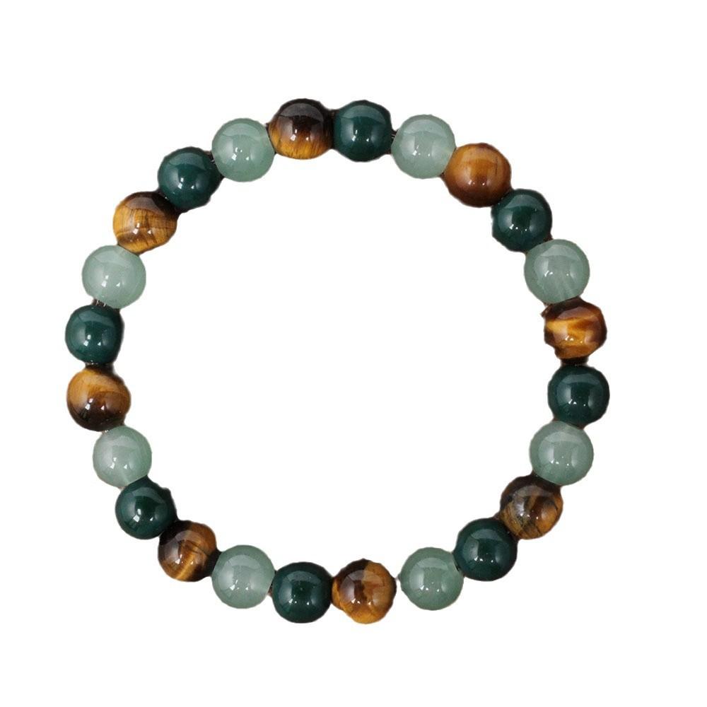 Festive Gifts Tiger Eye Sodalite Malachite and Aquamarine Beaded Bracelet Multicolor Fashion Jewelry for Daily Wear Simple Versatile Accessory