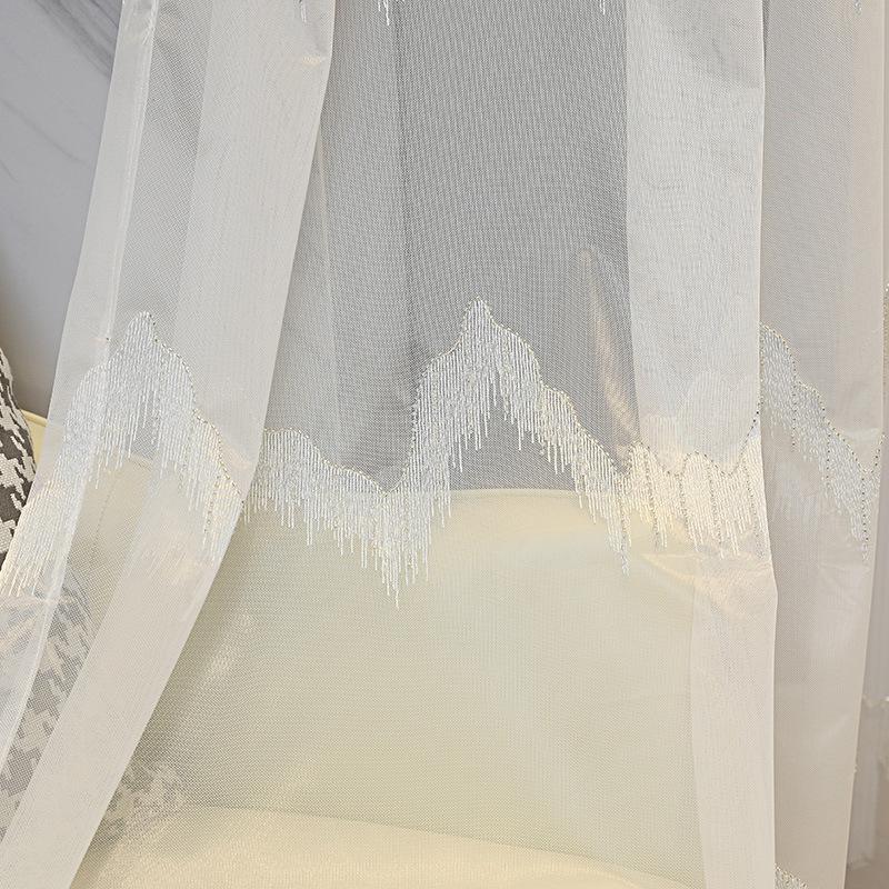 Curtain with Eyelet for Living Room, Bedroom, Kitchen, Patio, Villa - Machine Washable, Sheer Mesh Design, Classic Striped Pattern