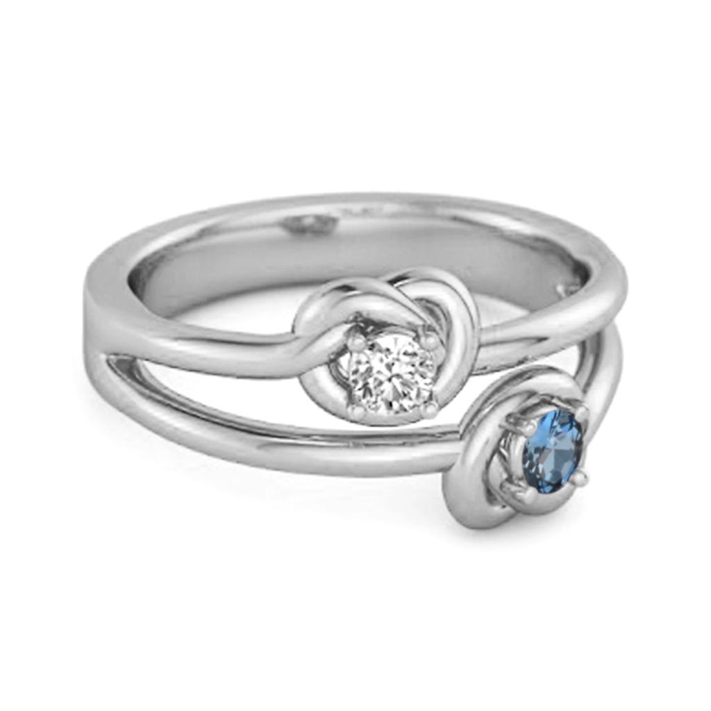 London Blue Topaz Infinity Knot Bypass Ring - 925 Sterling Silver