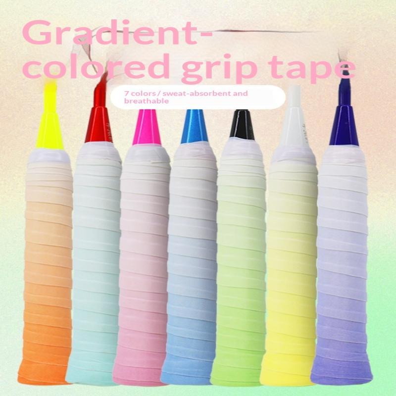 Non-slip Gradient Color Sport Racket Overgrip Sweat Absorbent Durable Grip Tape for Tennis Badminton Training