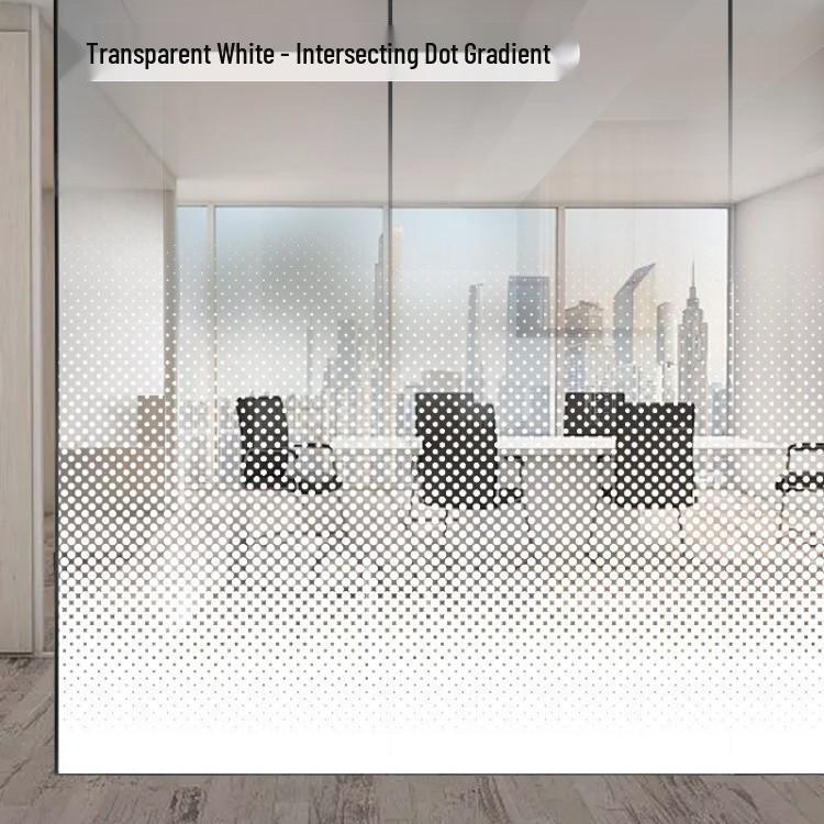 Gradient Frosted Glass Film: Anti-Collision, Privacy, Light Blocking, Decorative Partition Sticker for Office Doors 0X0 cm