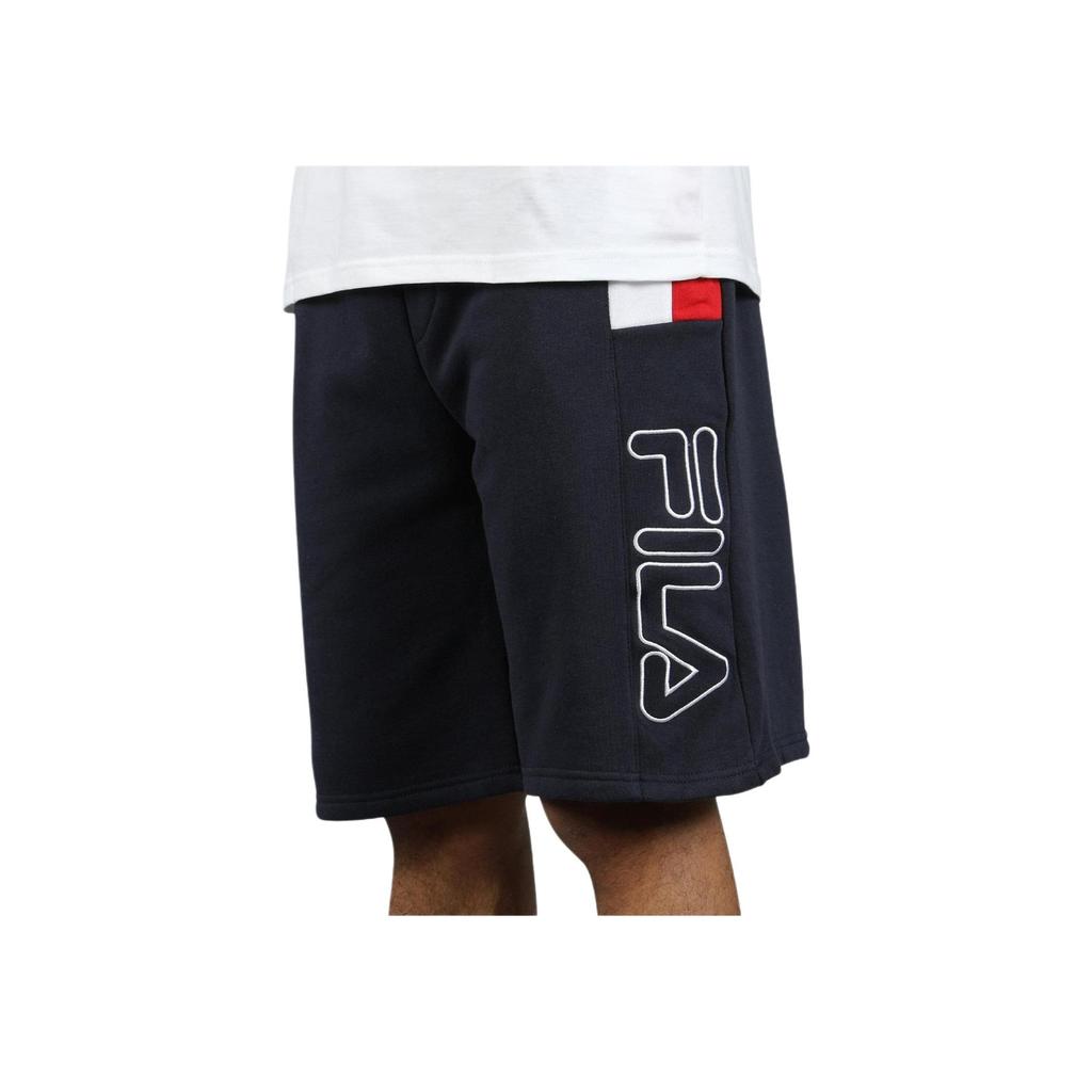 Fila Logo Print Zipper Fly Straight Loose Casual Shorts Men Shorts Navy-Blue LM911377-410
