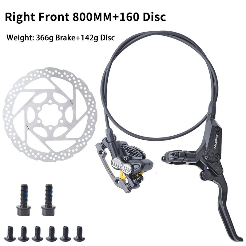 HASSNS E4 Hydrauliczne Chłodzenie Hamulców 4-Tłoczkowe Hamulce MTB Hamulce Roweru Górskiego 800/1450MM Z Tarczami 160mm Akcesoria Rowerowe