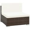 8 piece Garden Lounge Set with Cushions Poly Rattan Brown
