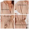 Womens Button Down Blouses Casual Peplum Summer Tops Dressy Chiffon Work Blouse