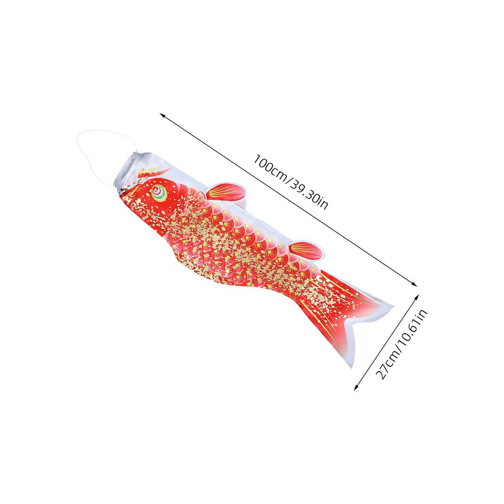 Japanese Style Fish Windsock Flag Satin Outdoor Yard Garden Hanging Decoration for Birthday Holiday Housewarming Gift