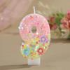 Cross-Border Creative Tri-Color Flower Number Candles for DIY Birthday Cakes and Party Decorations