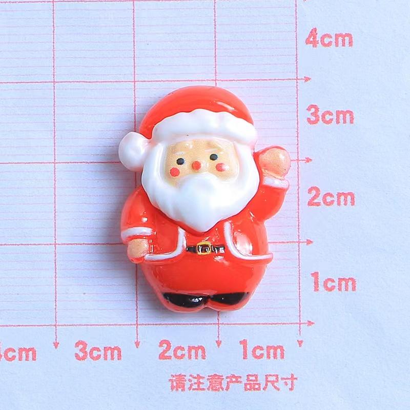 10PCS Resin Kawaii Colorful Gingerbread Man Snowman Bells Trees Flat Back Cartoon Christmas Figurines Scrapbook DIY Decor Crafts