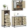 VidaXL 3-piece Bathroom Furniture Set Sonoma Oak, Bathroom Cabinet, Toilet Storage Cabinet, 3301051