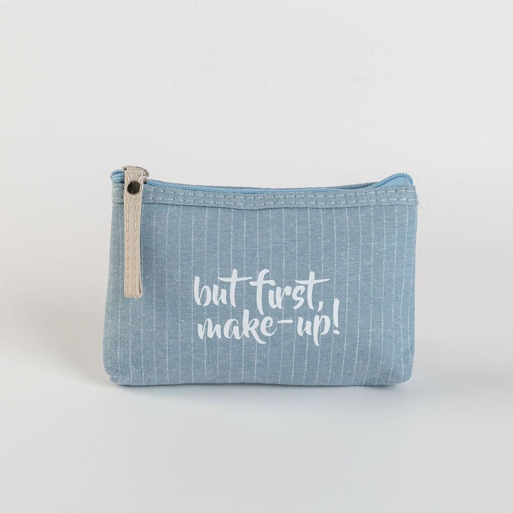 Solid Color Letter Makeup Bag  Waterproof  Portable Cosmetics Pouch Storage