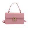 Stylish Korean Minimalist Retro Small Square Shoulder Tote Bag For Everyday Use In Black Beige Pink