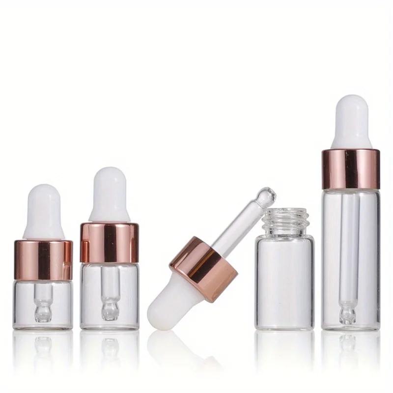 5 pezzi 1ml 2ml 3ml 5ml Flaconcini Contagocce in Vetro Trasparente Mini Piccoli con Contagocce a Occhio in Vetro per Oli Essenziali Campioni Viaggio