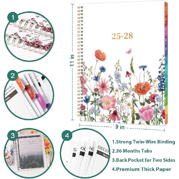 2025-2028 Monthly Planner- 3 Year Monthly Planner 25-28, JUL 2025 - JUN 2028, Monthly Planners/Calendar 2025-2028, 9" x 11", 2025-2026 Academic