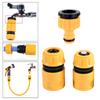 1 Set/3Pcs 1/2" Pipe Quick Connectors Car Washing Water-through Waterstop Joints 1/2" To 3/4" Female Thread 16mm Nipple Coupling