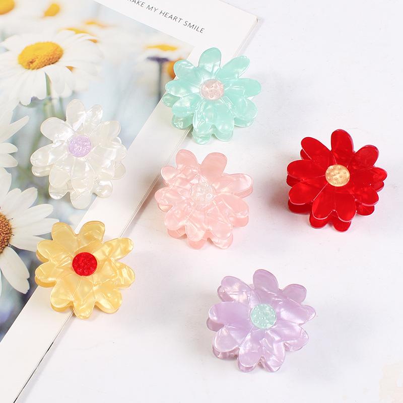 

2023 Korean Style Fashion Acrylic Flower Women Hair Clips Sweet Girls Ponytail Hair Accessories Headwear
