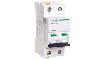 Circuit Breaker 2P B 20A 6kA AC iC60N-B20-2 A9F03220