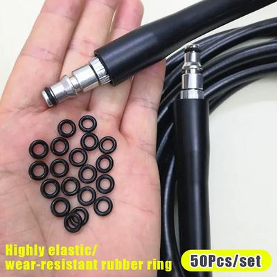 50Pcs/Lot High Pressure Water Gun Cleaning Outlet O-Ring Rubber Ring Black Car Wash Machine Accessories Car Beauty Water Gun Acc