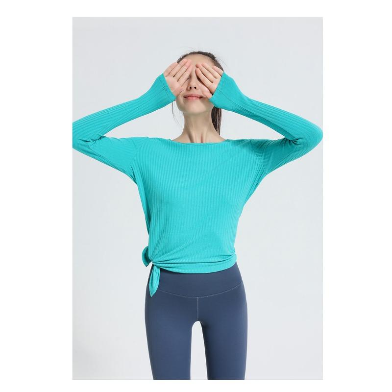 Damska sportowa, obcisła, długa, z rozcięciem, joga, top fitness