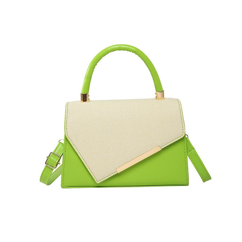 Luxury Light Splicing Contrasting Color Crossbody Bag With Buckle Magnetic