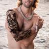 Lion & Wolf Tribal Temporary Tattoo Sleeve - 4 Sheets, Large Full Arm Fake Tattoos for Men & Women, Long-Lasting Black Body Art Stickers