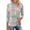 Women's Casual Polo Collar Shirt Loose Fit Three Quarter Sleeve Pullover Top Lightweight Breathable Fabric Suitable for Everyday Wear