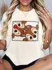 ChipDale Unisexs and Womens Tshirt Black Cartoon Print Short Sleeve Round Neck Suitable for Spring and Summer