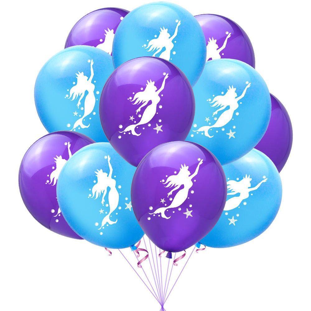 Mermaid-Themed Party Decoration Set: Ocean Mermaid Birthday Banner, Cake Topper, and Balloon Decorations
