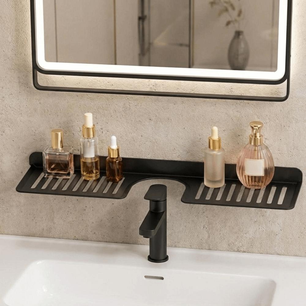Wall Mounted U Shaped Countertop Storage Rack Water Drainage Kitchen Storage Rack Bathroom