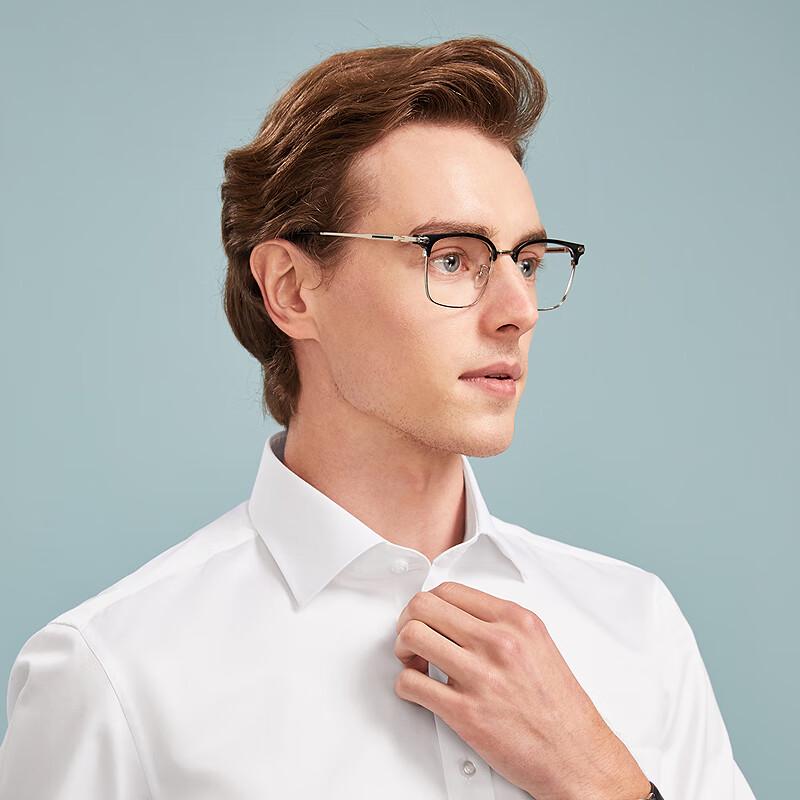 Youngor Men's DP Non-Iron Pure Cotton Business Casual Short Sleeve Shirt