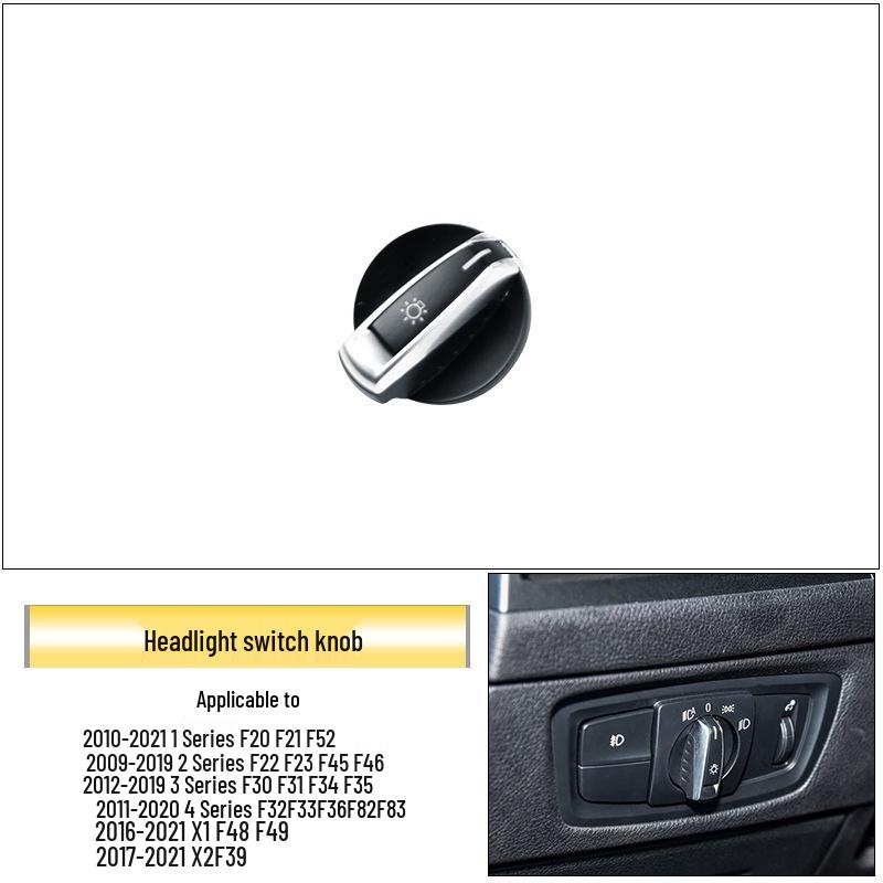 BMW X1/X2 Headlight Switch Button Cover for 1 & 2 Series F49 Light Control Knob.