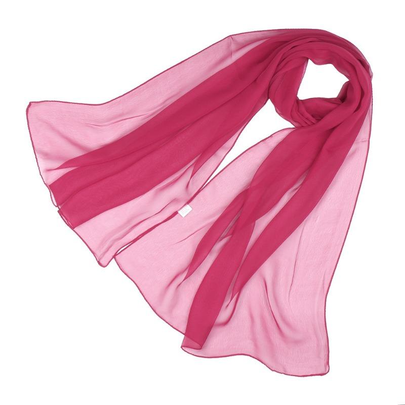 Spring and summer solid color yarn vertical soft georgette long chiffon scarf female body performance silk scarf