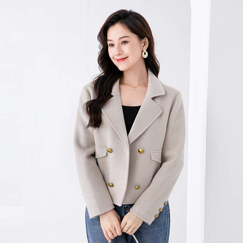 Fanzhen Women's Petite Fit 100% Wool Short Coat