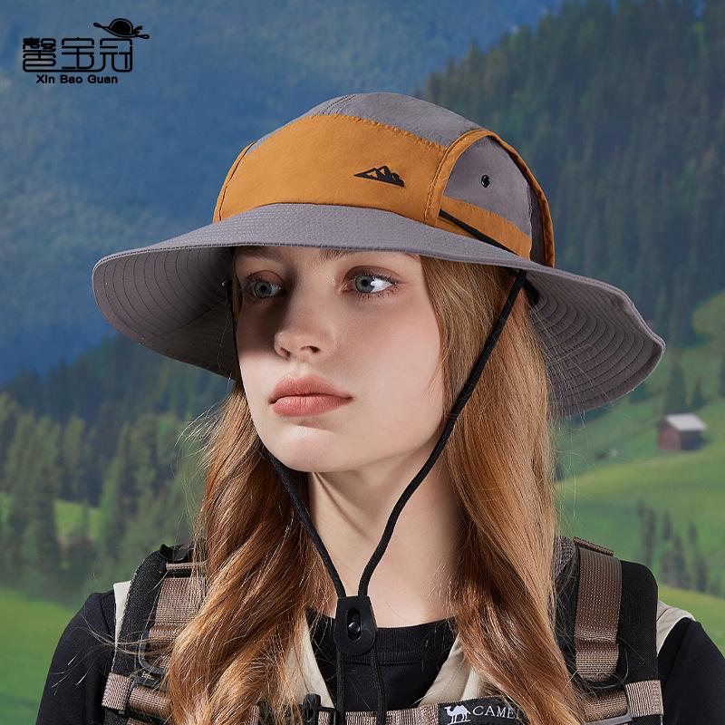 New summer big brim bucket hat quick-drying waterproof mountaineering sun hat men's and women's outdoor cycling sun hat