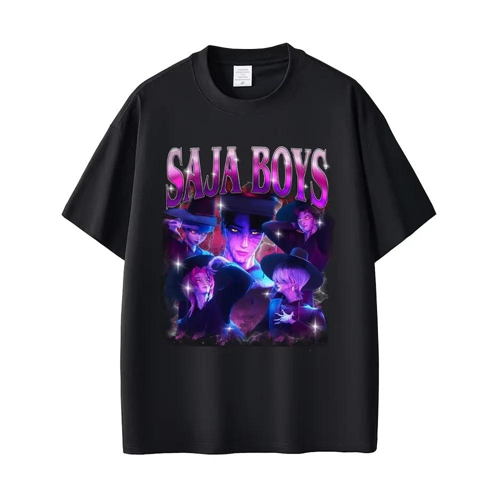LUXEON Loose Fit Crew Neck Short Sleeve T-Shirt Casual Comfortable Polyester K Pop Demon Hunters Hunter of Demons Round Neck Top