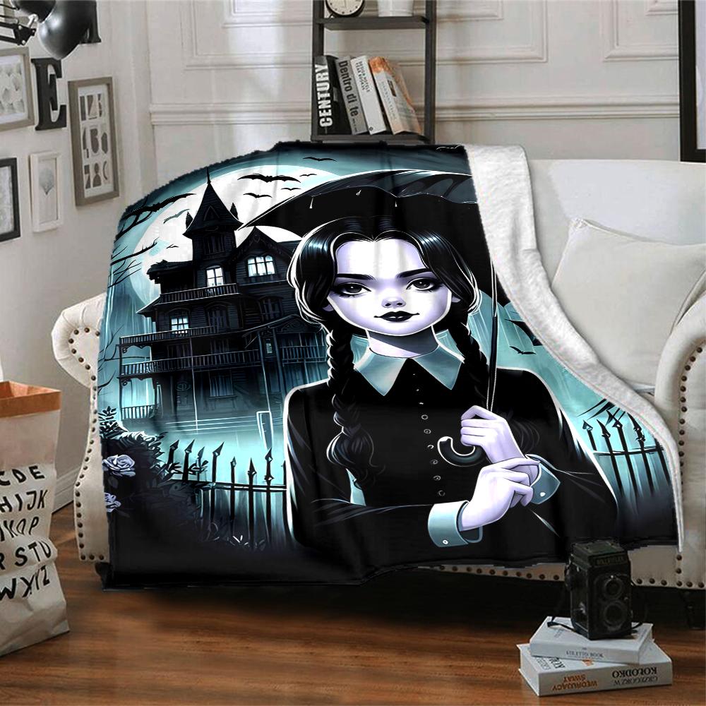 1pc Addams Family Wednesday1 Blanket, Gift, for Men and Women, Soft Blanket, Good for Sofa Bed Couch Travel, Lightweight Flannel Blanket