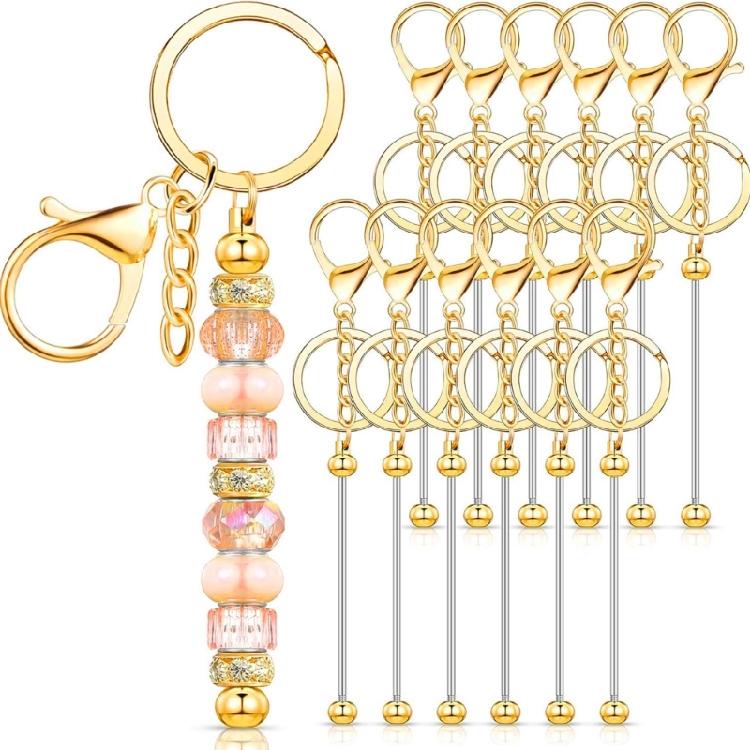 12 Pcs Elegant Keychain Crafting Set Sturdy Alloy Beading Charm Pendant for Stylish Key Decorations and Ornament