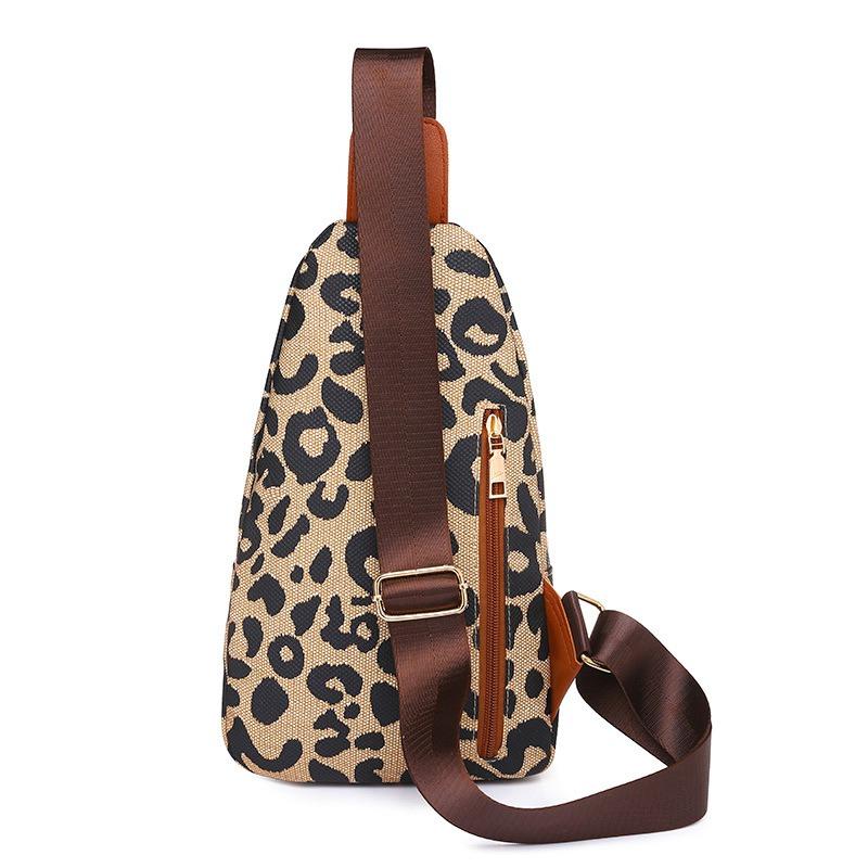 Fashion Leopard Print Soft Leather Women's Chest Bag