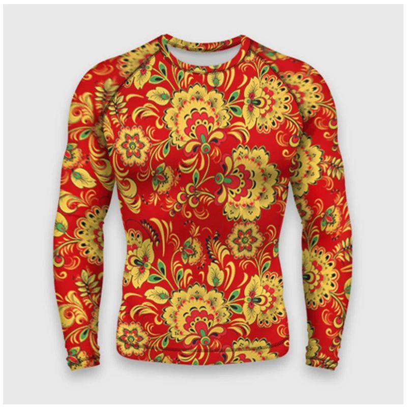 Men's Spring And Autumn Fashion Street Personality 3d Printed Round Neck Long Sleeve T-Shirt Loose Breathable Plus Size Top