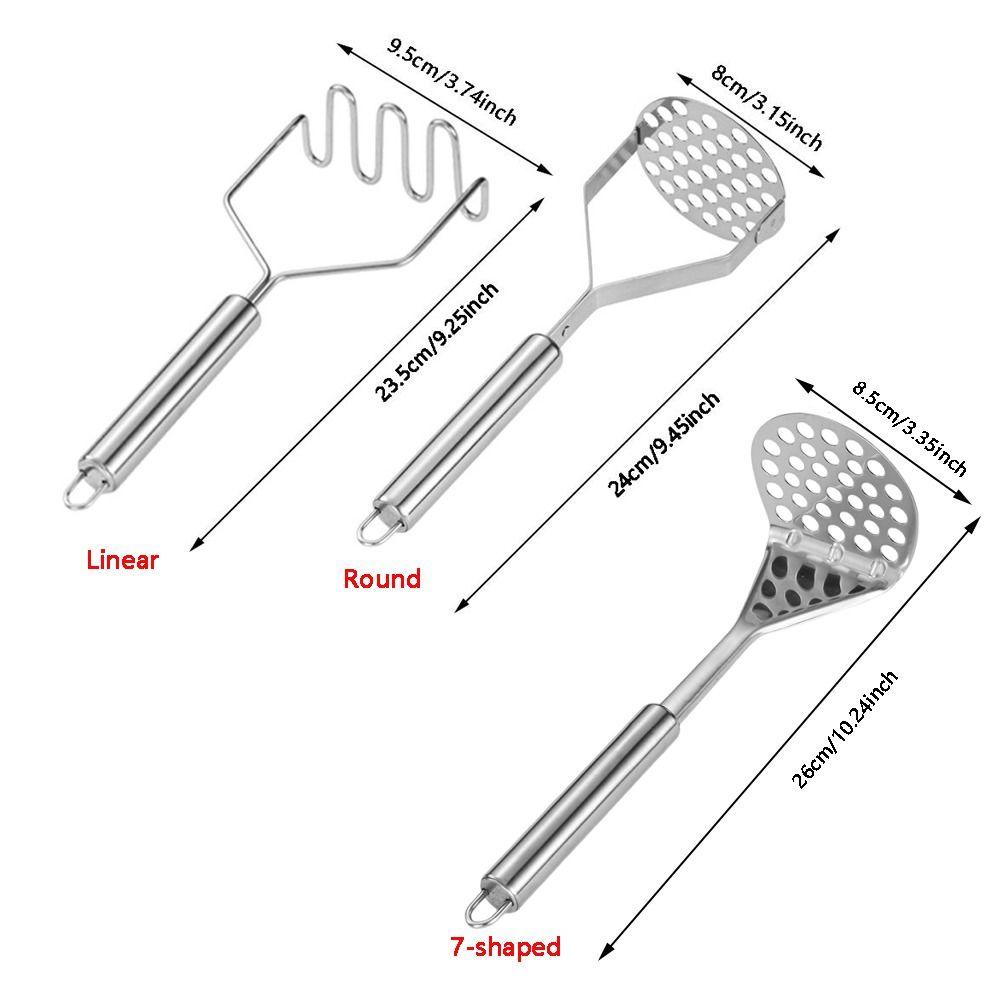 1/2 Pcs Stainless Steel Potato Masher Manual Operation Pusher Fruit Tools  Vegetable Preparation