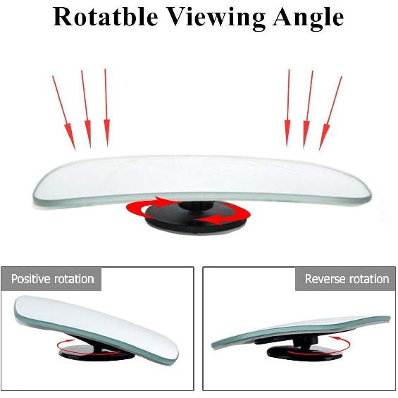 WildAuto Blind Spot Mirror, Rectangle Adjustable Car Auxiliary Universal Wide Angle Mirror for Universal Cars (Adhesive, 2pcs)