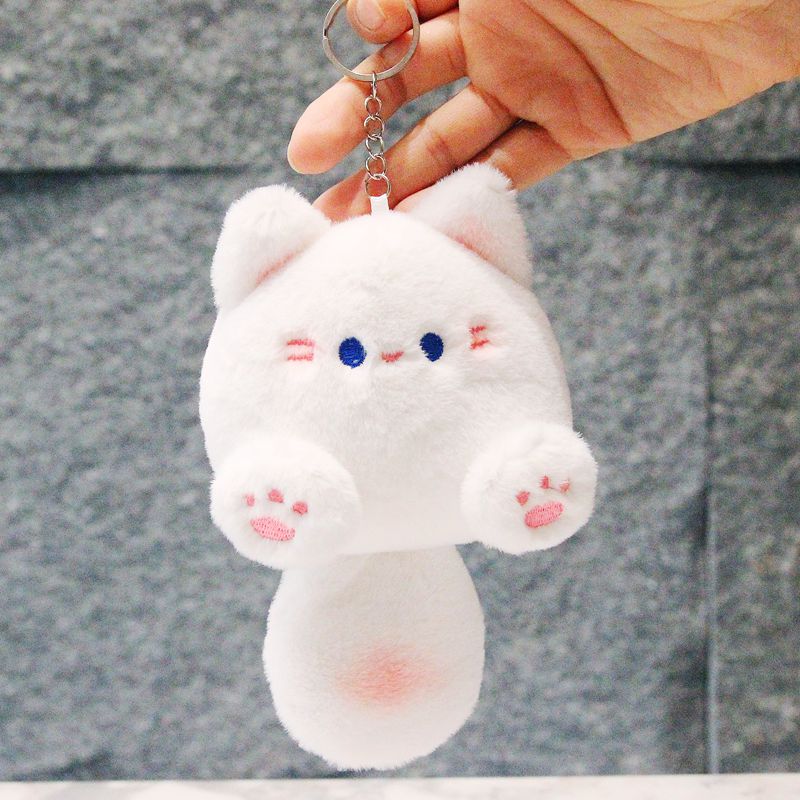 Cute Squeak Cat Series Plush Doll Keychain Backpack Pendant Squeeze The Tail For A Sound Trendy Toy Surprise Collect Girl Gifts