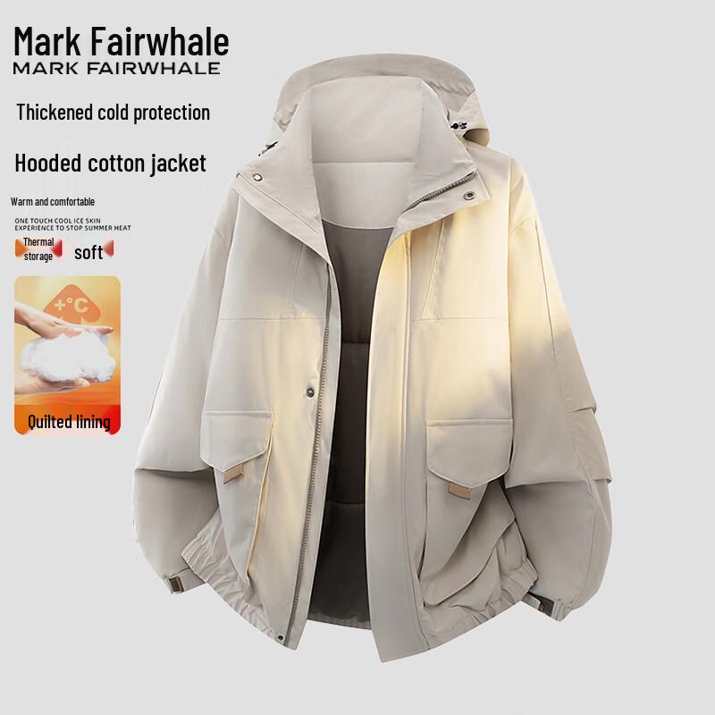 Mark Fairwhale Men's Hooded Fleece-Lined Winter Padded Jacket