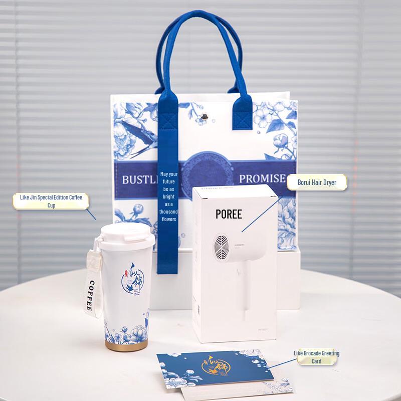 Jilifa National Tide Coffee Set & Borui Hair Dryer Gift Pack