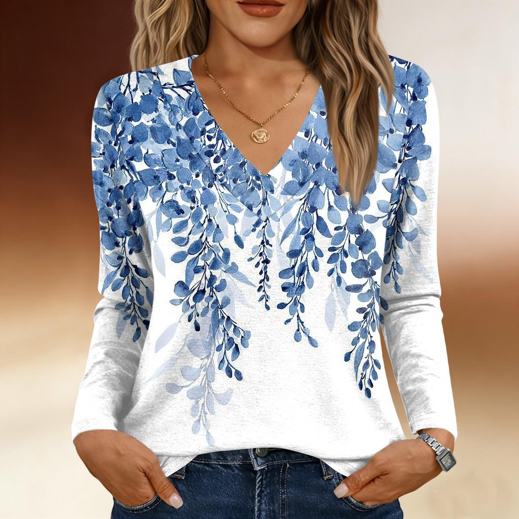 Košile s dlouhým rukávem pro ženy Roztomilý potisk Grafika Trička Halenky Běžné Velikosti Zásadní topy Pulovr