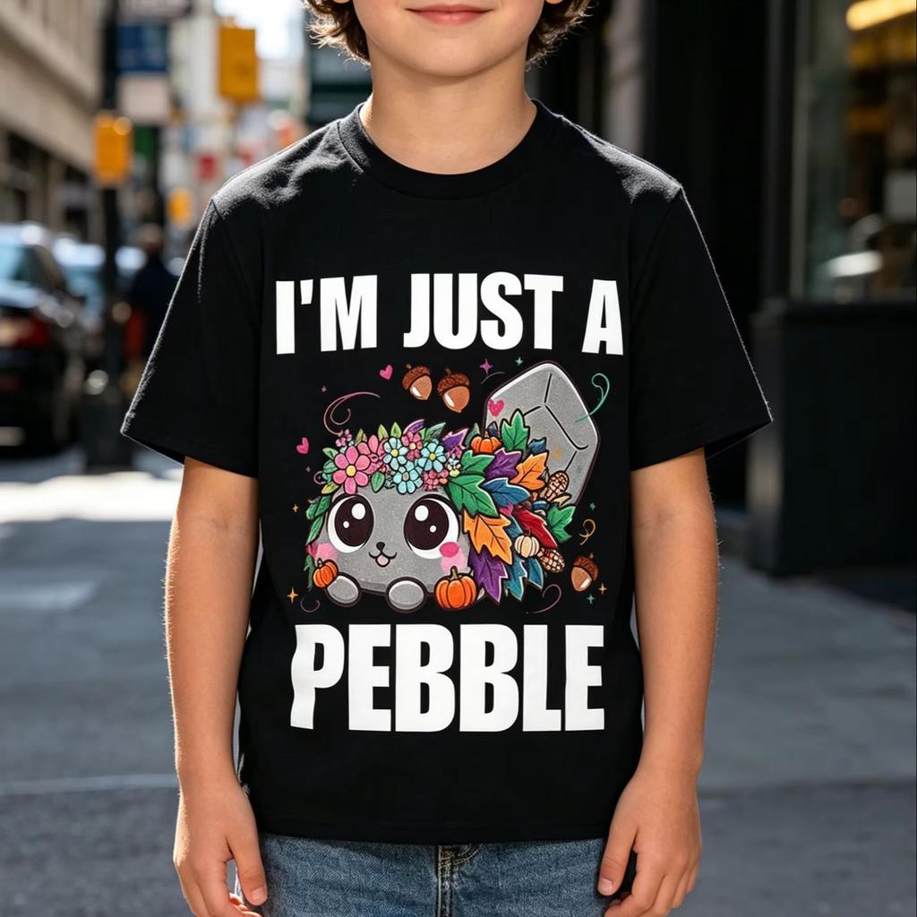 Funny Cute Dandy I'm Just Pebble Cartoon T Shirt Tee Boys Top Children Child Short Sleeves Kids Tshirt